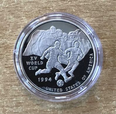 Uganda 10 000 Shilling 1993 Mount Rushmore Fußball PP Silbermünze Zertifikat