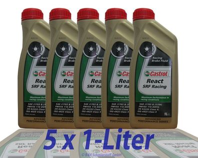 Castrol React SRF Racing ISO 4925 Class 4, SAE J 1703 5x1 Liter