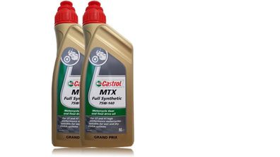 Castrol MTX 75W-140 Full Synthetic Gear Oil Motorrad Getriebeöl 2x1 Liter