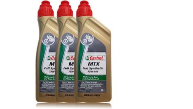 Castrol MTX 75W-140 Full Synthetic Gear Oil Motorrad Getriebeöl 3x1 Liter