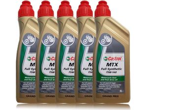 Castrol MTX 75W-140 Full Synthetic Gear Oil Motorrad Getriebeöl 5x1 Liter