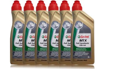 Castrol MTX 75W-140 Full Synthetic Gear Oil Motorrad Getriebeöl 6x1 Liter