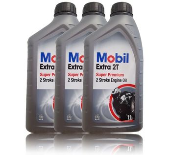 Mobil Extra 2T Teilsynthetisches Motor?l f?r 2-Takt Motoren 3x1 liter