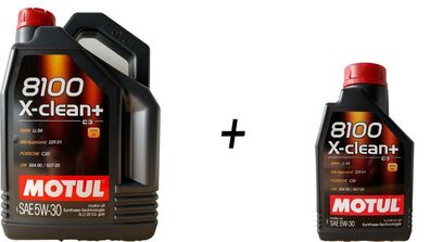 MOTUL 8100 X-CLEAN+ 5W-30 BMW LL04 MB 229.51 VW 50400 VW 50700 5 + 1 liter