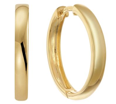 trendor Schmuck Damen-Ohrringe 925 Silber Vergoldet Klapp-Creolen Ø 18,5 mm 68916