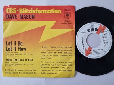 Dave Mason - Let It Go, Let It Flow 7'' Vinyl Germany PROMO