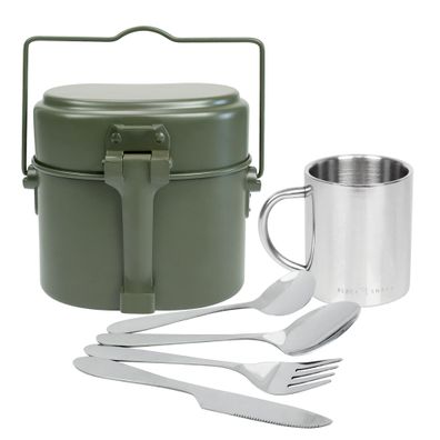 Black Snake® Aluminium Kochgeschirr mit 'lunch' Camping Besteck und