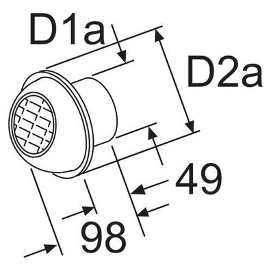 Webasto Ausstroemer D60, drehbar, Kunststoff 1322405A