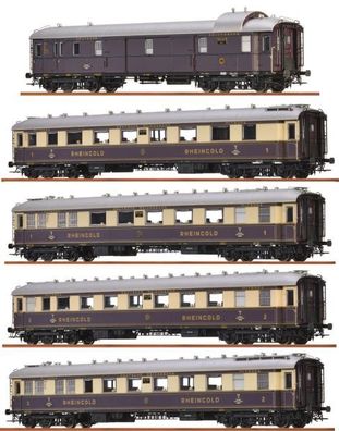 Brawa 45918 H0 Rheingold-Wagenset DRG II 5-tlg. DCC- Spur H0