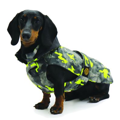 Fashion Dog Hunde-Steppmantel speziell für Dackel - Camouflage - Größe: