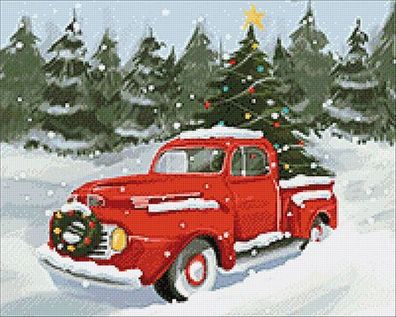 Weihnachtsbaumlieferung mit dem Pick-Up