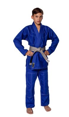 DANRHO Brazilian Jiu Jitsu Anzug 250 g blau - Größe: 150