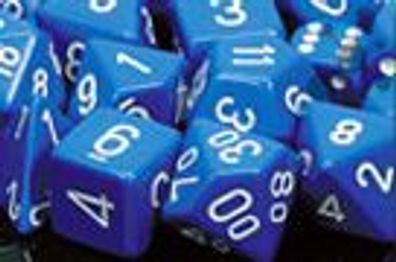 Opaque Polyhedral Blue/white 7-Die Set