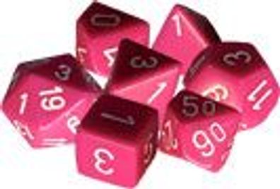 Opaque Polyhedral Pink/white 7-Die Set