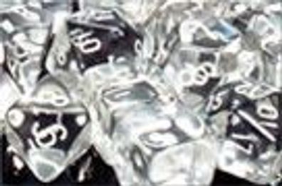 Translucent 12mm d6 Clear/white Dice Block™ (36 dice)