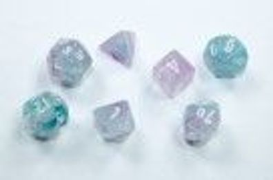 Nebula Mini-Polyhedral Wisteria/white 7-Die set