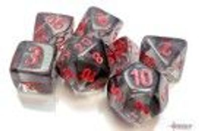 Translucent Smoke/red Polyhedral 7-Dice Set