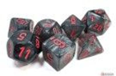 Velvet Mini-Polyhedral Black/red 7-Die Set