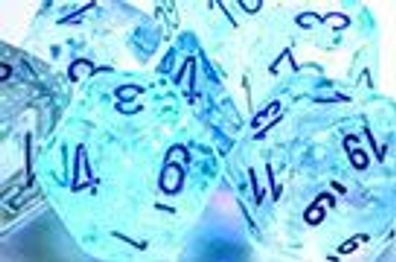 Borealis 16mm d6 Icicle/light blue Luminary Dice Block (12 dice)