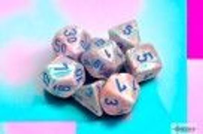 Festive Pop Art/blue Polyhedral 7-Dice Set