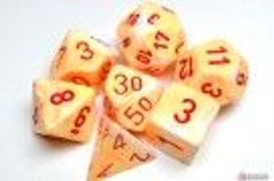 Festive Sunburst/red Polyhedral 7-Dice Set