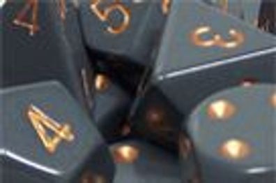 Opaque Polyhedral Dark Grey w/copper 7-Die Set