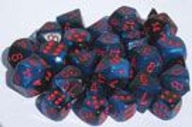 Gemini™ Black-Starlight w/red 16mm d6 Dice Block (12 d6)