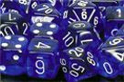 Translucent 12mm d6 Blue/white Dice Block™ (36 dice)