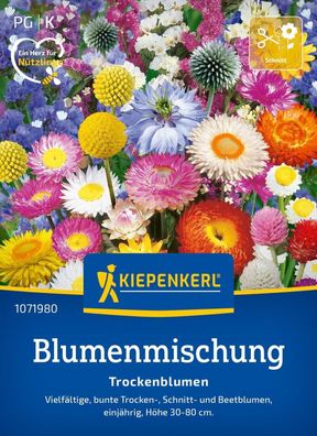 Blumenmischung Trockenblumen, Vielfältige, bunte Trocken-, Schnitt- und