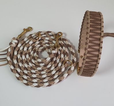 Set (Hundeleine & Hundehalsband) aus Paracord und Biothane