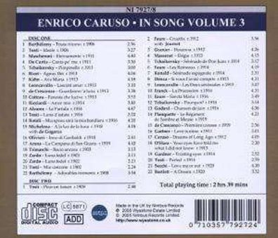 Caruso, nrico-Caruso In Song Vol.3 - Nimbus 1079272NIM - (AudioCDs / Unterhaltung)