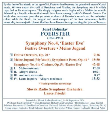 Josef Bohuslav Foerster (1859-1951): Symphonie Nr.4 - Naxos - (CD / Titel: H-Z)