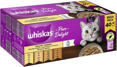 Whiskas Pure Del. Geflügel Rag Gelee 40x85gP