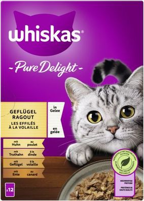 Whiskas Pure Del. Geflügel Rag Gelee 12x85gP