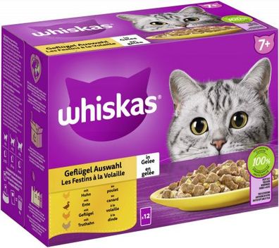 Whiskas 7+ Geflügel Auswahl Gelee 12x85gP