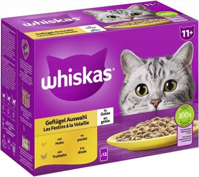 Whiskas 11+ Geflügel Auswahl Gelee 12x85gP