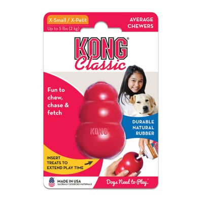 KONG Classic XS - Kauspielzeug aus Naturkautschuk für Hunde