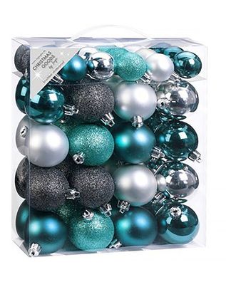 Kunststoff Kugel 50 Stk 4 + 6cm Emerald Grey Mix Inge-Glas