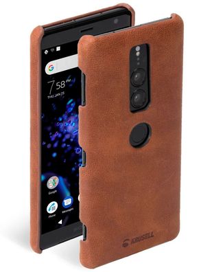 Krusell Cover Leder HardCase Schale Hülle Tasche für Sony Xperia XZ2 Premium