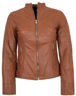 Jilani - Damen Lederjacke Lammnappa cognac