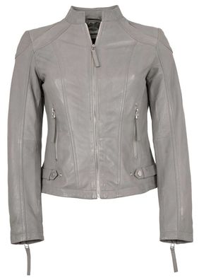 Jilani - Damen Lederjacke Lammnappa mondstein grau