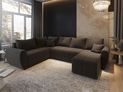 Ecksofa Madison XL Moderne Eckcouch Schlaffunktion, Sofa mit Bettkasten