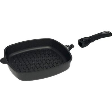 AMT Gastroguss Bratpfanne eckig, induktionsgeeignet, Länge: 280 mm, BBQ-Muster