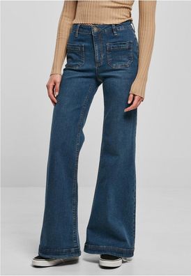 Urban Classics Damen Jeans Ladies Vintage Flared Denim Pants