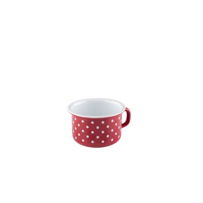 Riess Kaffeeschale Ø10cm 0,4 Liter Emaille Country Pünktchen rot