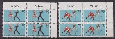 Berlin 1983 postfrisch 4er Block Ecke oben rechts MiNr. 698-699 Deutsche Sporthilfe