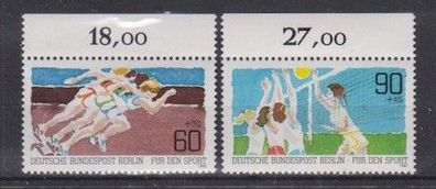 Berlin 1982 postfrisch mit Öberrand MiNr. 664-665 Deutsche Sporthilfe