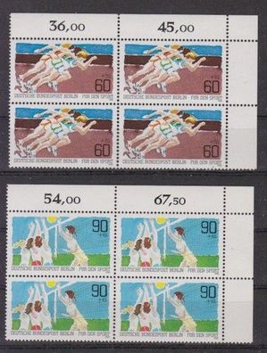 Berlin 1982 postfrisch 4er Block Ecke oben rechts MiNr. 664-665 Deutsche Sporthilfe