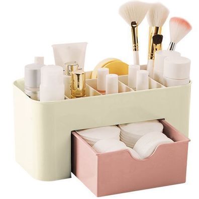 Kosmetik Organizer mit Schublade und Sechs Fächern für Make-up große Fächer Retoo