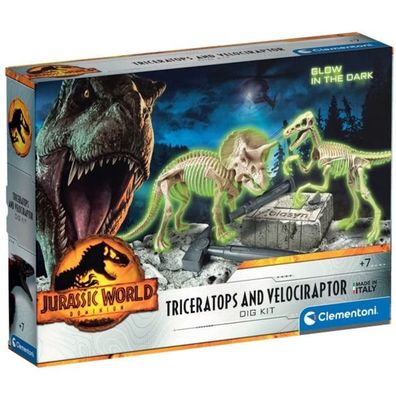 Jurassic World 3 - Ausgrabungs-Set Triceratops & Velociraptor